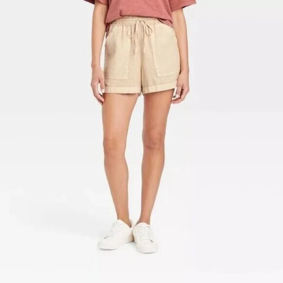 *3 FOR $9* NEW Universal Thread Linen Elastic Waist Pull On Drawstring Shorts 3X - Picture 2 of 3